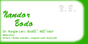nandor bodo business card